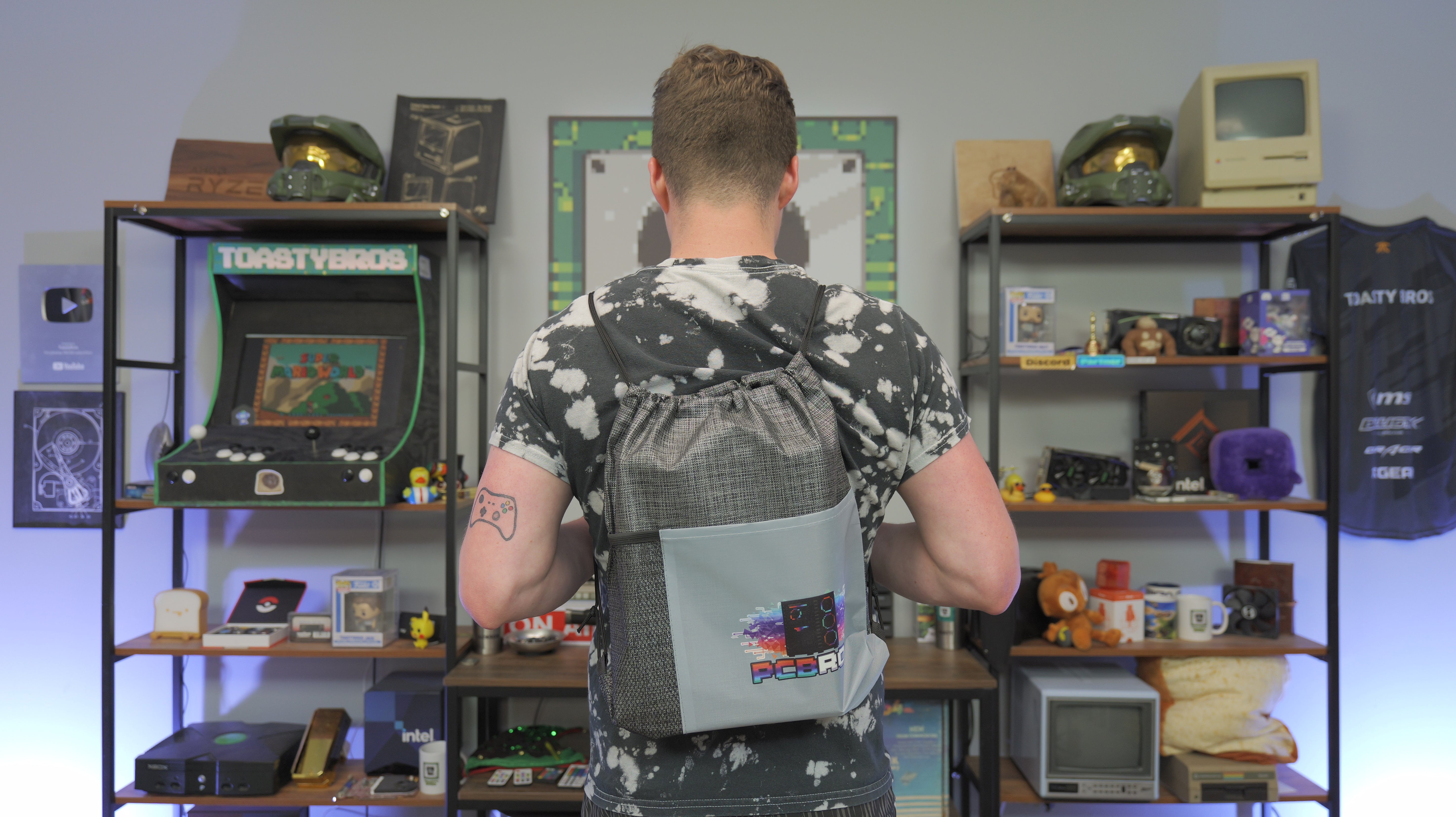 PCBros Drawstring Backpack with Bottle Holder