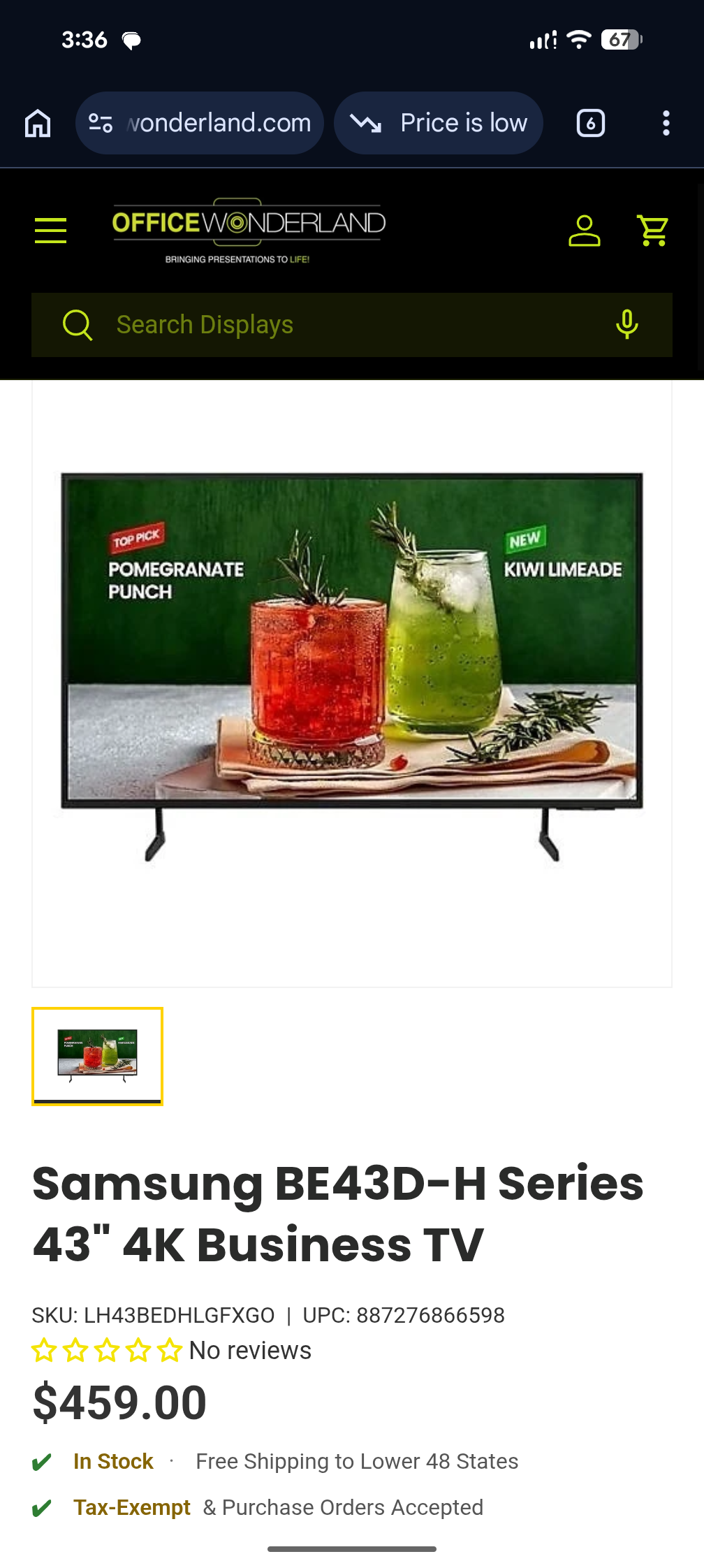 43" Commercial 4K TV's